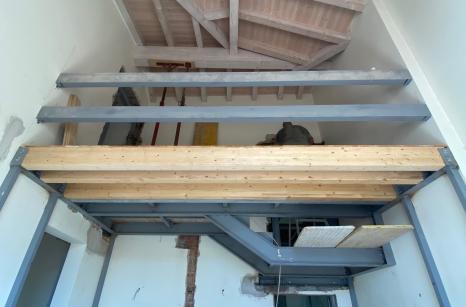 Soppalco misto legno e carpenteria metallica